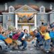 Ilustrasi editorial warga marah menjarah rumah mewah milik pejabat korup, membawa keluar barang-barang dan isi rumah sebagai simbol hukuman rakyat terhadap penguasa yang lalai menghukum anggotanya.