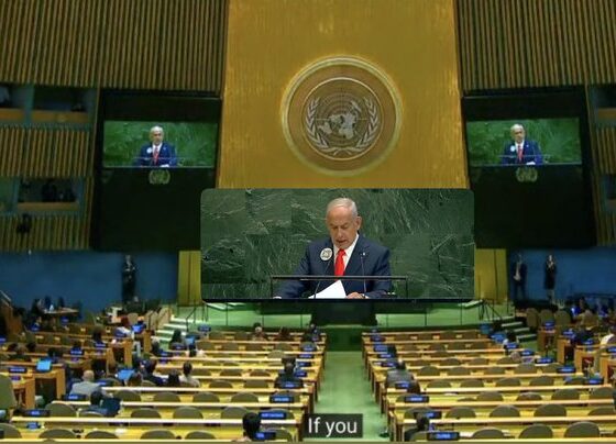 Delegasi meninggalkan ruang sidang PBB saat pidato Netanyahu, simbol isolasi Israel.