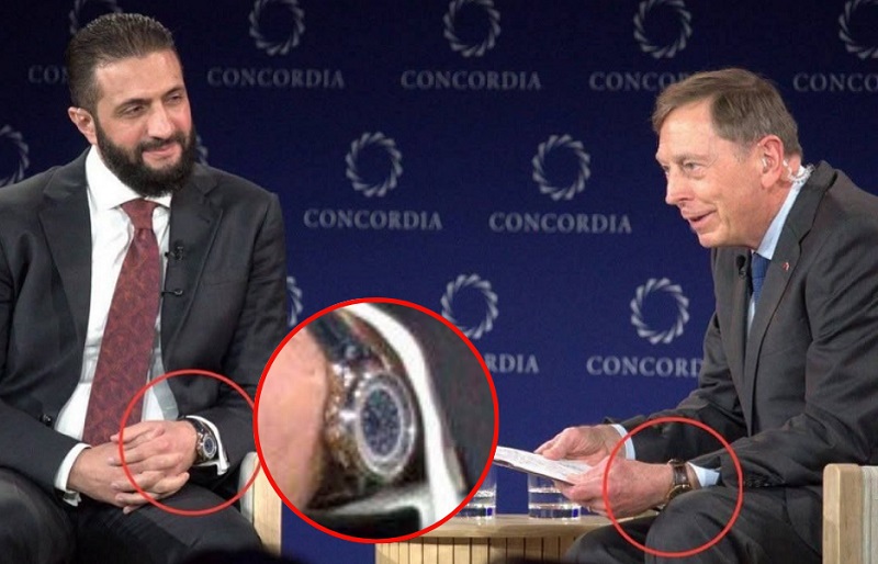 Al-Sharaa mengenakan jam tangan Patek Philippe mewah dalam pertemuan internasional.