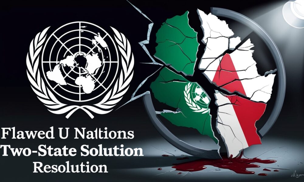 Ilustrasi Resolusi Dua Negara PBB yang janggal bagi Palestina.