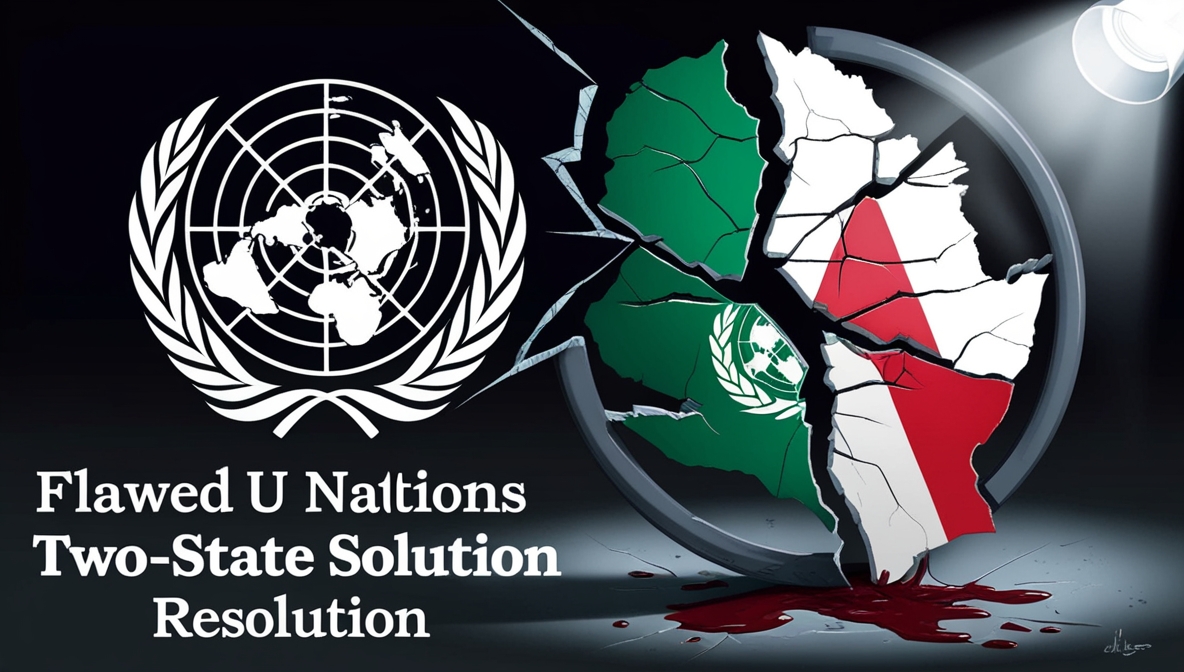 Ilustrasi Resolusi Dua Negara PBB yang janggal bagi Palestina.