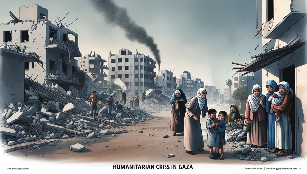 Warga sipil Gaza menghadapi kehancuran kota setelah serangan, termasuk anak-anak dan lansia yang mencari perlindungan, menunjukkan krisis kemanusiaan.