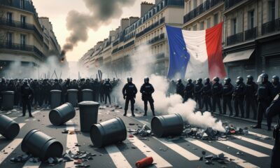 Massa protes Block Everything di jalanan Paris.