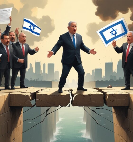 Netanyahu struggling to balance between U.S. pressure and extremist allies on a cracking bridge.