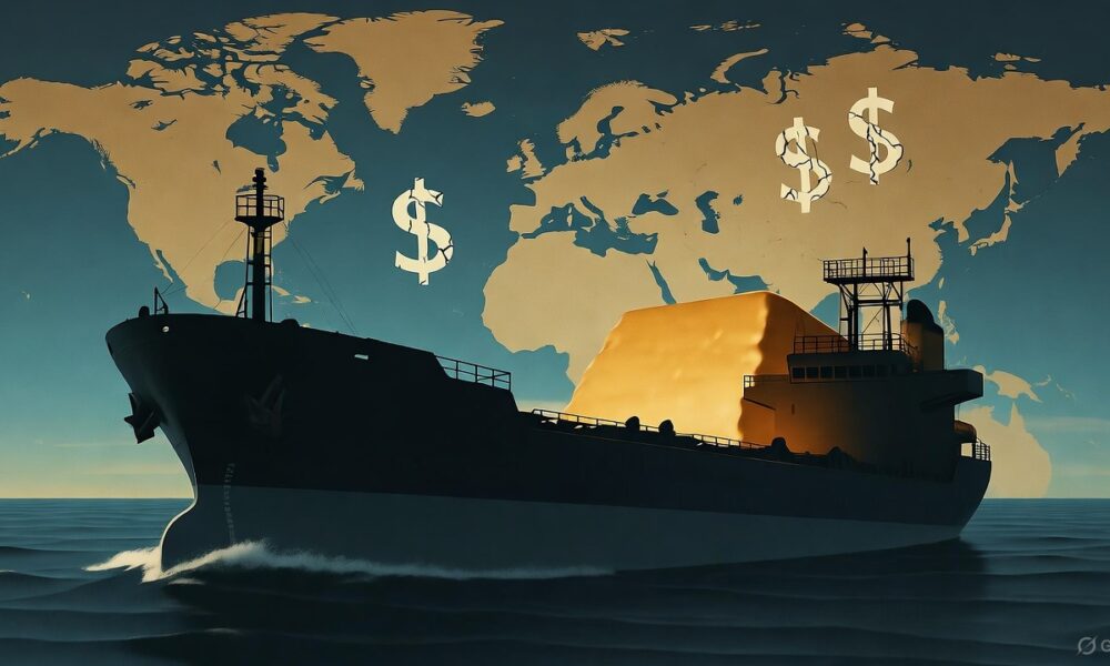 Kapal tanker bayangan Iran menyalurkan minyak ke Tiongkok di tengah sanksi Amerika, simbol perdagangan rahasia.