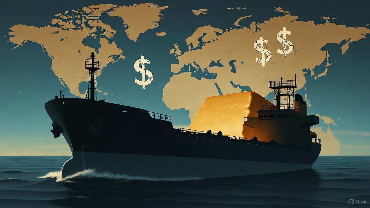 Kapal tanker bayangan Iran menyalurkan minyak ke Tiongkok di tengah sanksi Amerika, simbol perdagangan rahasia.