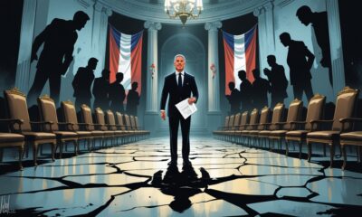 Emmanuel Macron in a crumbling Élysée Palace amid France’s political crisis.