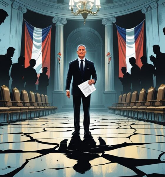 Emmanuel Macron in a crumbling Élysée Palace amid France’s political crisis.