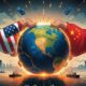 Symbolic illustration of US–China trade war over rare-earth metals and technology.