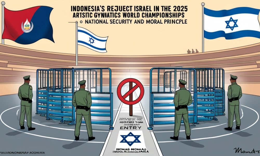 Symbolic illustration of Indonesia prioritizing national security over hosting Israeli athletes