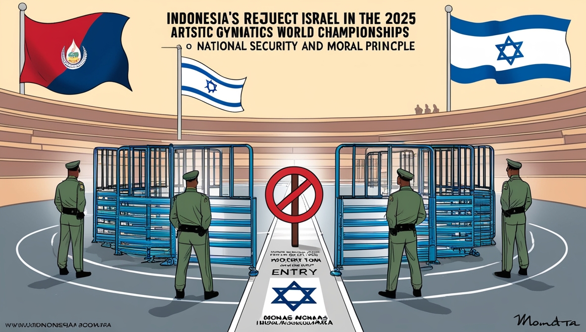 Symbolic illustration of Indonesia prioritizing national security over hosting Israeli athletes