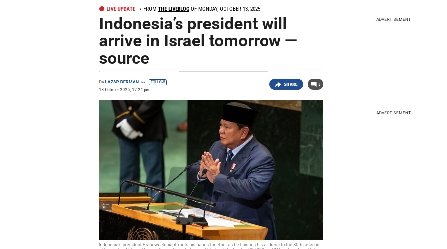 Propaganda Israel gunakan isu kunjungan Prabowo ke Israel untuk memengaruhi opini publik Indonesia.