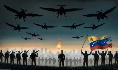 Symbolic illustration of Venezuela’s struggle for sovereignty under CIA’s shadow.