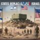 Ilustrasi editorial Amerika menggantikan Israel di Gaza dengan pangkalan militer besar, simbol kontrol baru di balik retorika stabilitas.