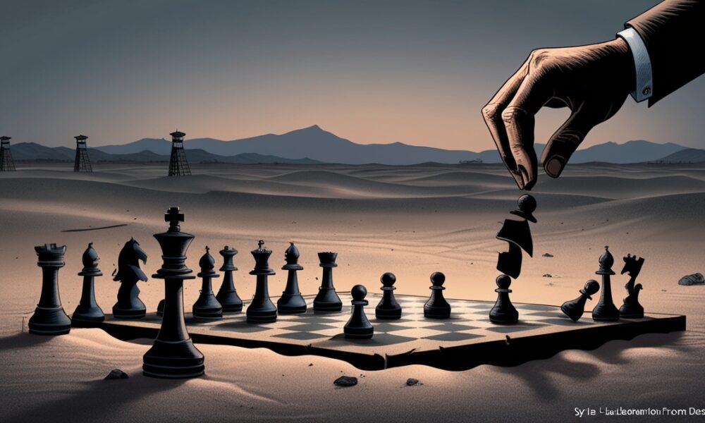 Ilustrasi simbolik konflik Suriah–Lebanon yang menggambarkan permainan geopolitik di balik koalisi anti-ISIS.