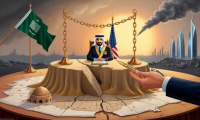 Symbolic illustration of Saudi Arabia’s political stance toward Palestine, emphasizing control and stability over liberation.