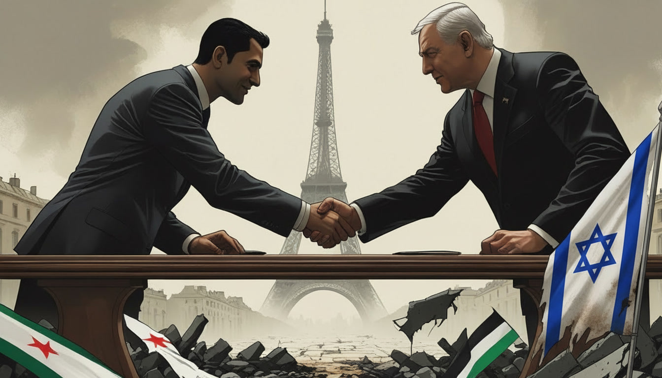 Pertemuan diplomatik Suriah dan Israel di Paris di bawah mediasi Amerika Serikat, mencerminkan perubahan arah hubungan Suriah dan Israel pasca-Assad.