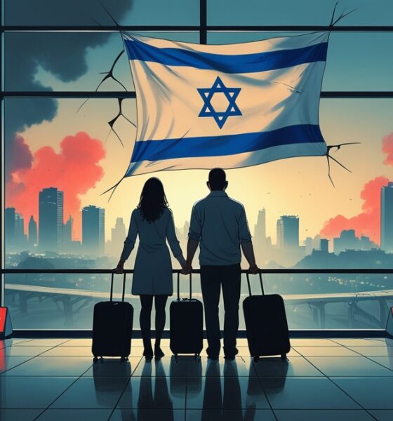 Ilustrasi editorial Yerida: warga Israel di bandara meninggalkan negara saat perang berlanjut sejak Oktober 2023
