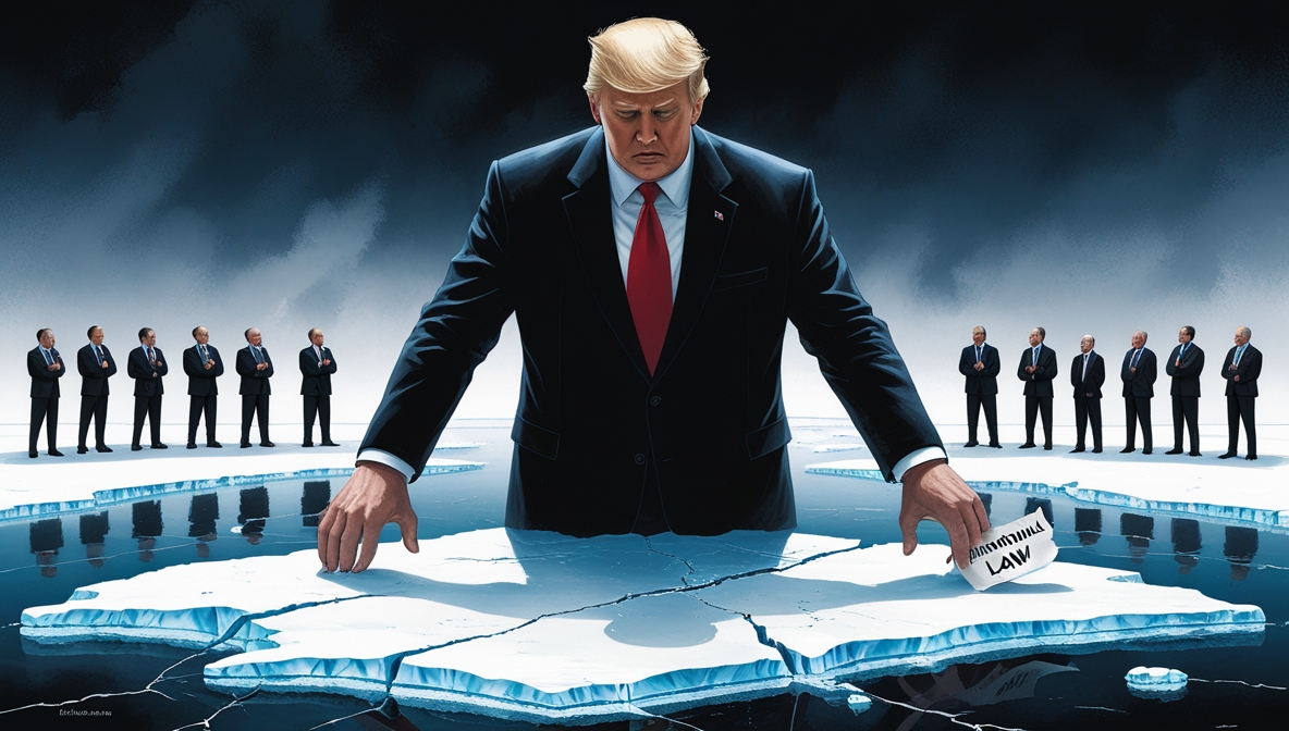 Ilustrasi editorial Donald Trump dan Greenland dalam ketegangan geopolitik global