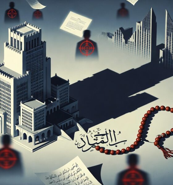 Ilustrasi editorial tentang dugaan operasi disinformasi UEA di Eropa yang menyasar kelompok Islam