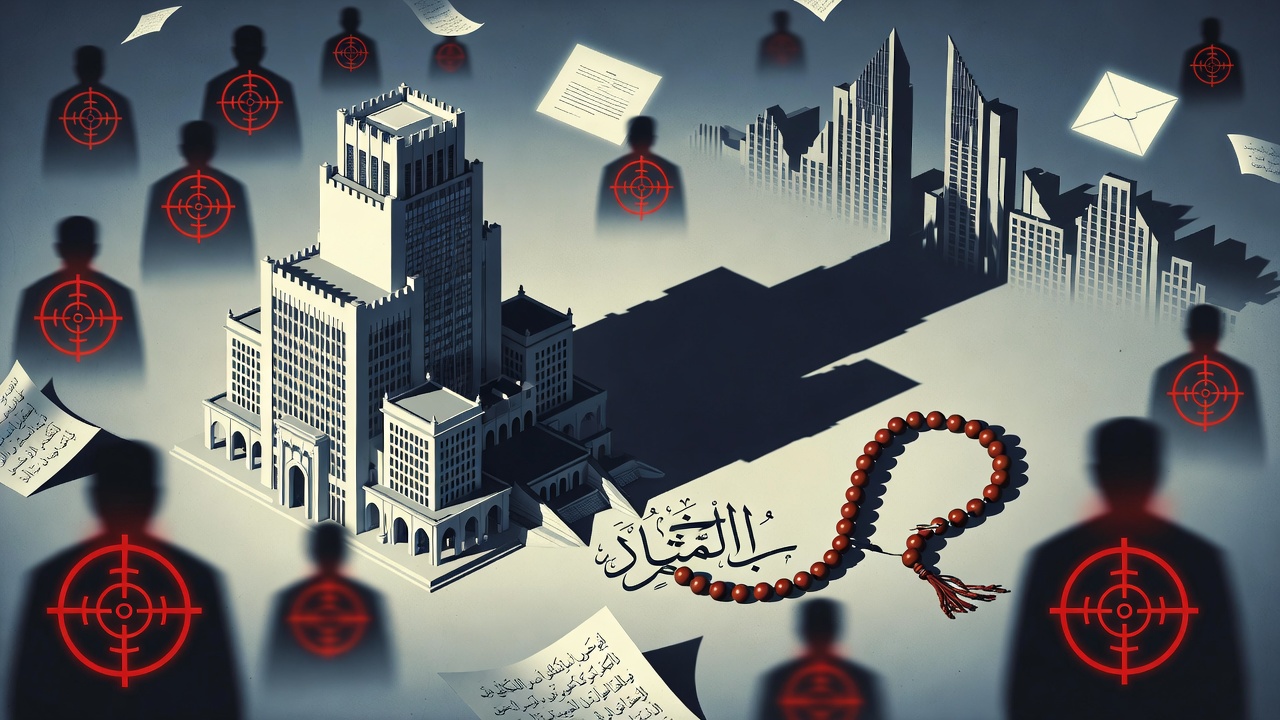 Ilustrasi editorial tentang dugaan operasi disinformasi UEA di Eropa yang menyasar kelompok Islam