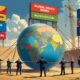 Ilustrasi BRICS dan dunia multipolar dengan bayang-bayang dominasi AS