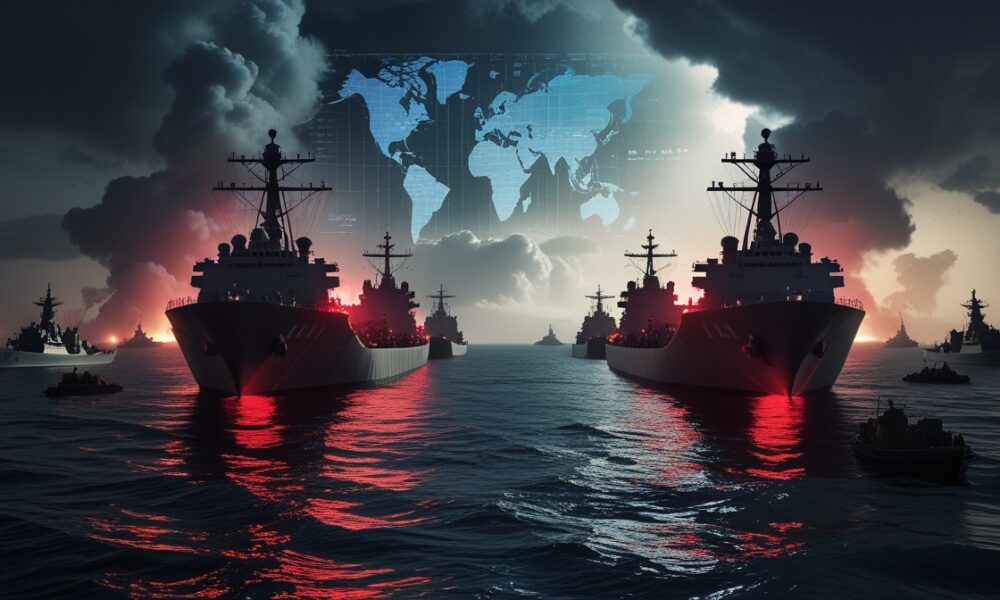 Kapal perang di Selat Hormuz saat ketegangan Iran dan Amerika meningkat