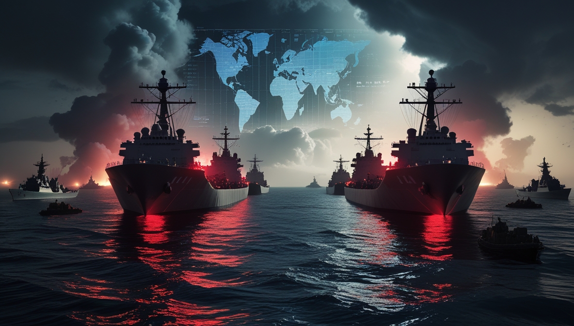 Kapal perang di Selat Hormuz saat ketegangan Iran dan Amerika meningkat