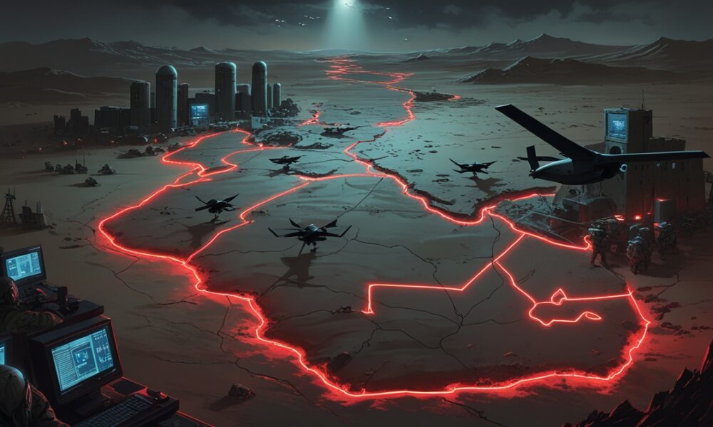 Peta Timur Tengah dengan ilustrasi basis rahasia Israel di Irak dekat Iran