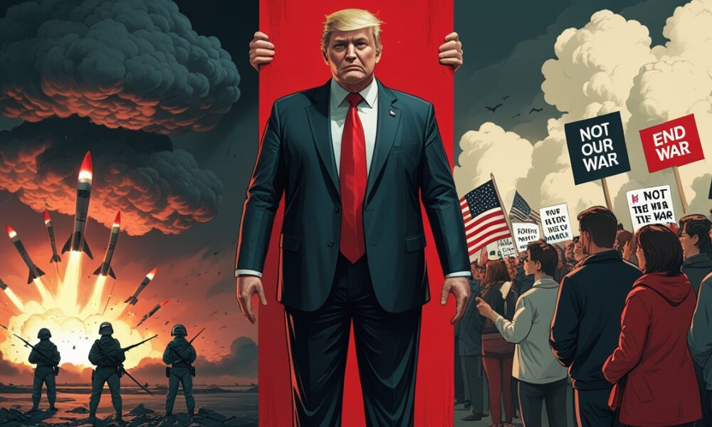 Demonstrasi publik Amerika menolak perang Iran