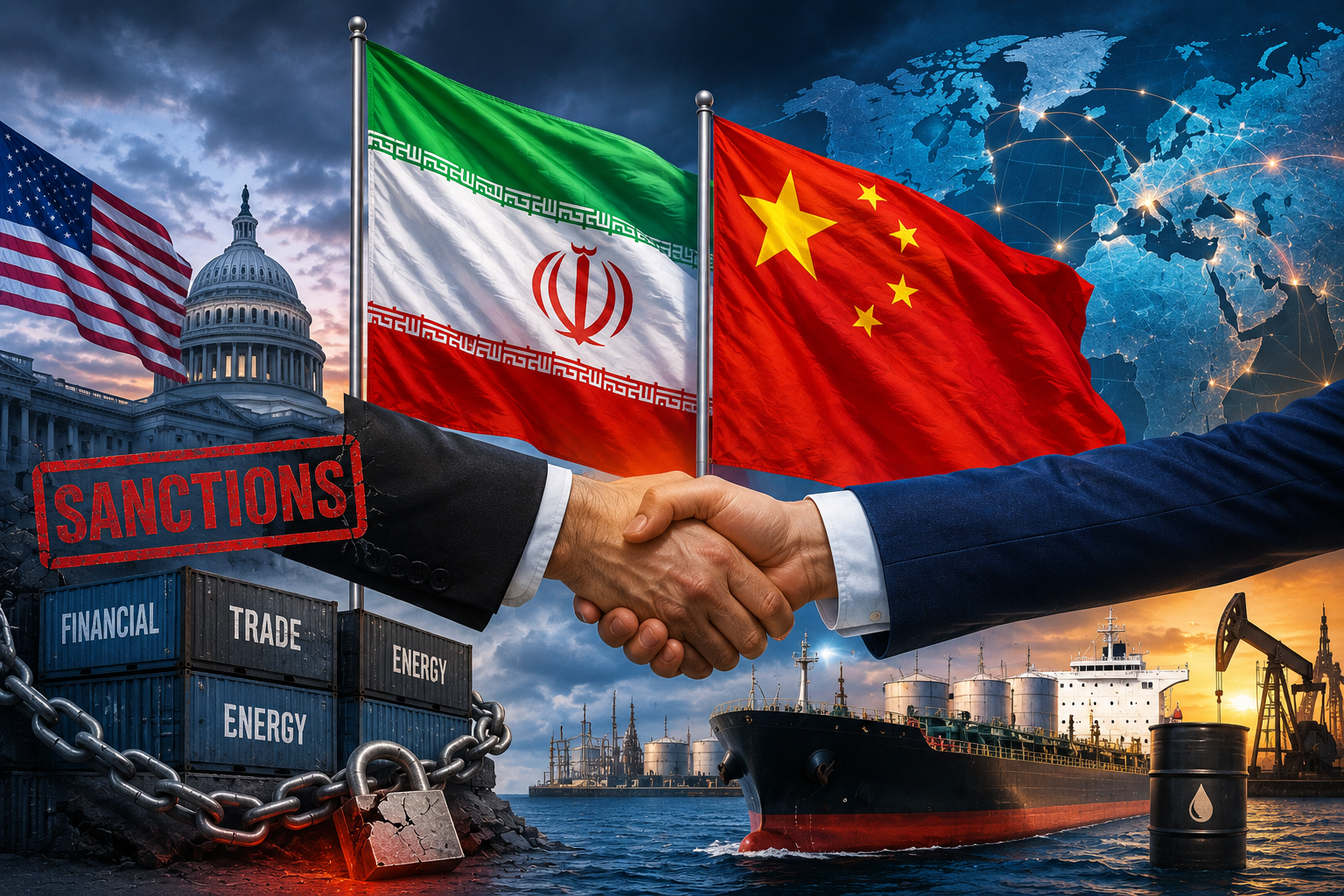 Iran dan China menentang sanksi ekonomi Amerika Serikat dan memperkuat kemitraan strategis