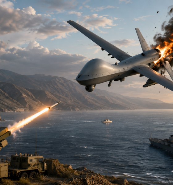Drone MQ-9 Reaper milik Amerika Serikat yang menjadi sasaran klaim penembakan IRGC di sekitar Selat Hormuz