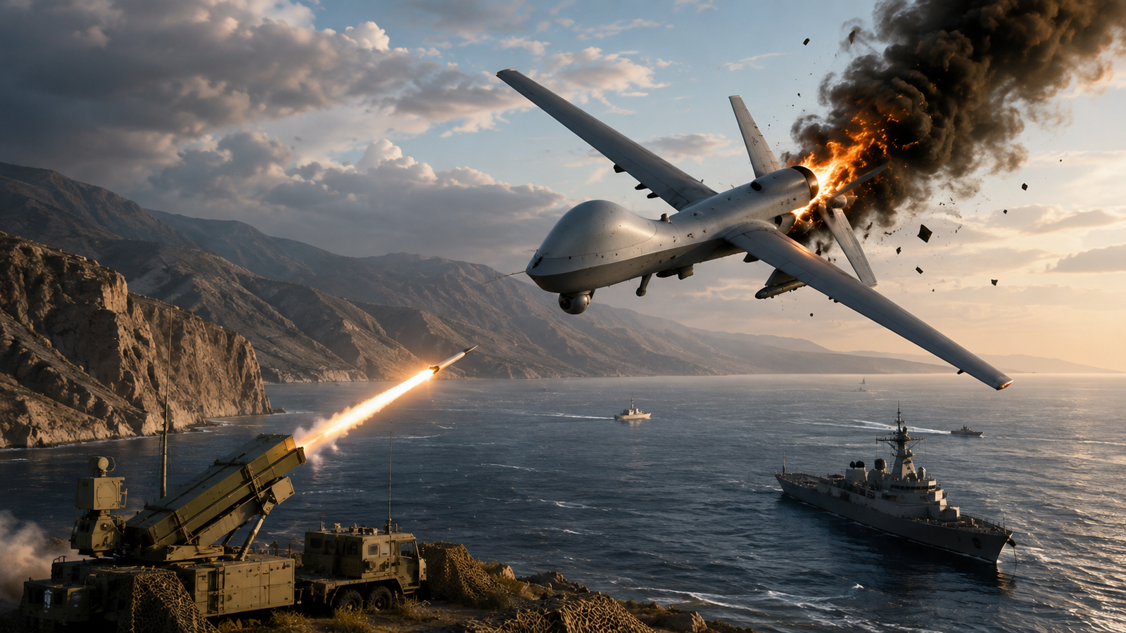 Drone MQ-9 Reaper milik Amerika Serikat yang menjadi sasaran klaim penembakan IRGC di sekitar Selat Hormuz
