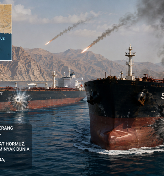 Dua kapal tanker minyak Saudi diserang proyektil tak dikenal di Selat Hormuz